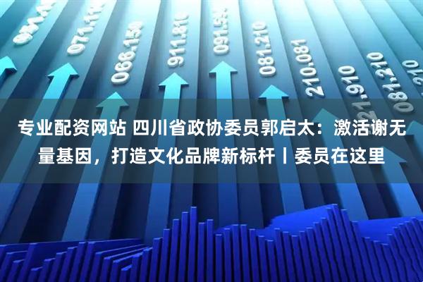 专业配资网站 四川省政协委员郭启太：激活谢无量基因，打造文化品牌新标杆丨委员在这里