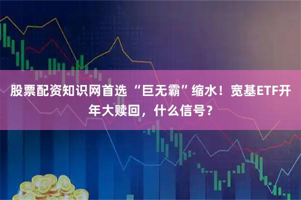 股票配资知识网首选 “巨无霸”缩水！宽基ETF开年大赎回，什么信号？